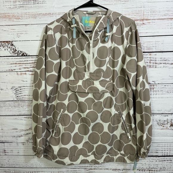 Boden half‎ zip wind breaker hooded size 4 long sleeve pullover jacket - Picture 7 of 10